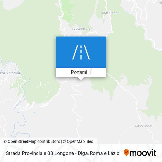 Mappa Strada Provinciale 33 Longone - Diga