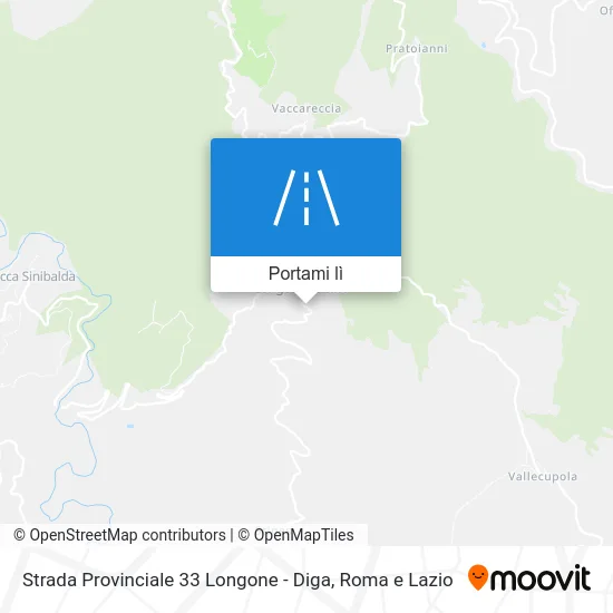 Mappa Strada Provinciale 33 Longone - Diga