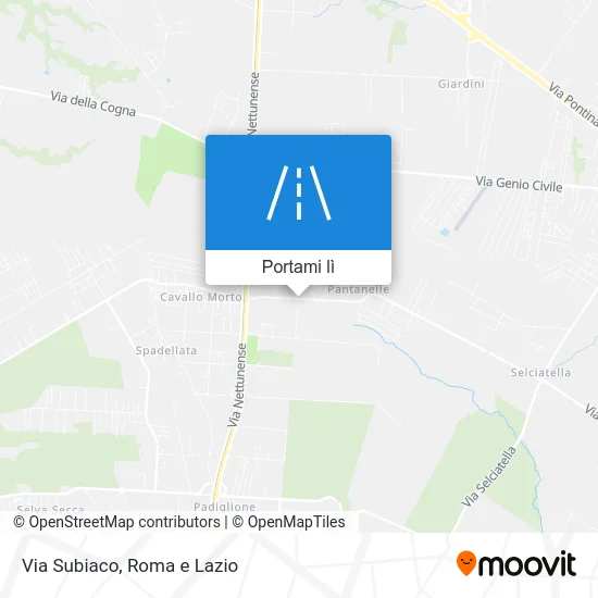 Mappa Via Subiaco