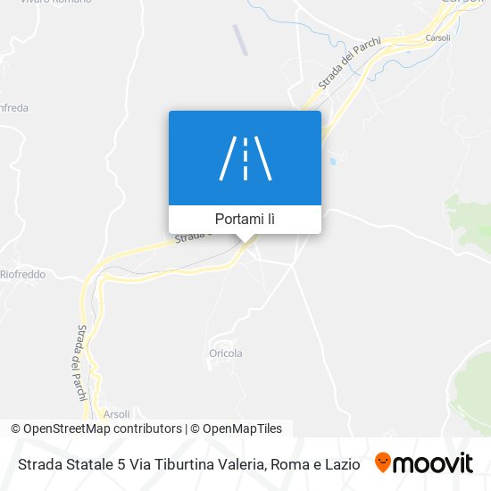 Mappa Strada Statale 5 Via Tiburtina Valeria