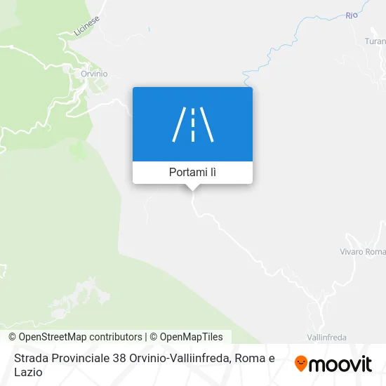 Mappa Strada Provinciale 38 Orvinio-Valliinfreda