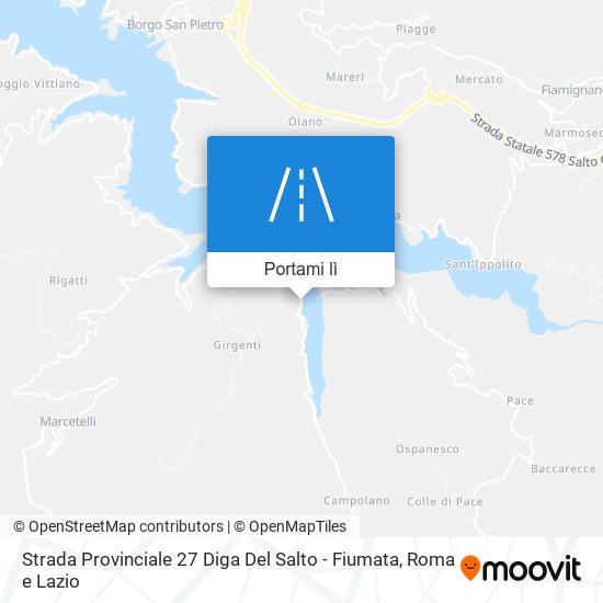 Mappa Strada Provinciale 27 Diga Del Salto - Fiumata