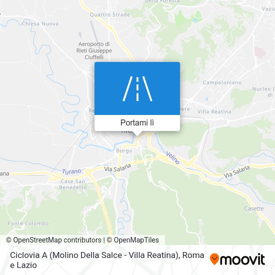 Mappa Ciclovia A (Molino Della Salce - Villa Reatina)