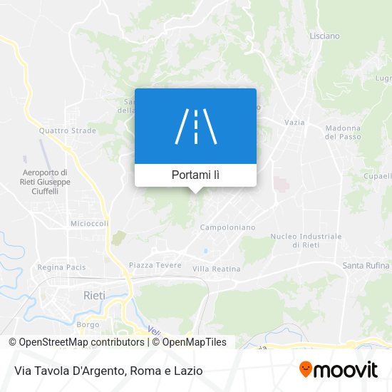 Mappa Via Tavola D'Argento