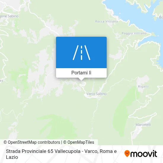 Mappa Strada Provinciale 65 Vallecupola - Varco