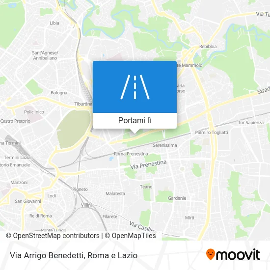 Mappa Via Arrigo Benedetti