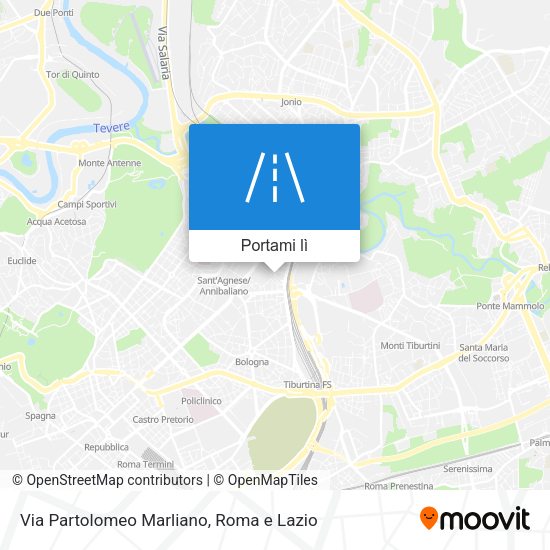 Mappa Via Partolomeo Marliano