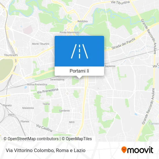 Mappa Via Vittorino Colombo