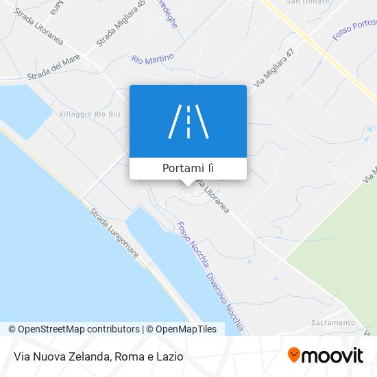 Mappa Via Nuova Zelanda