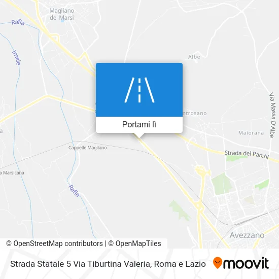 Mappa Strada Statale 5 Via Tiburtina Valeria
