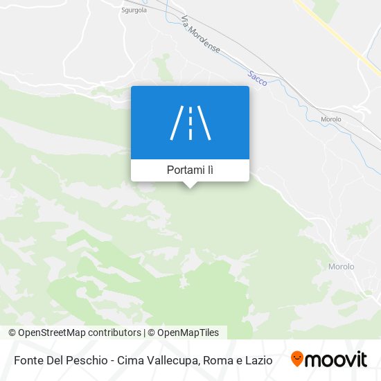 Mappa Fonte Del Peschio - Cima Vallecupa