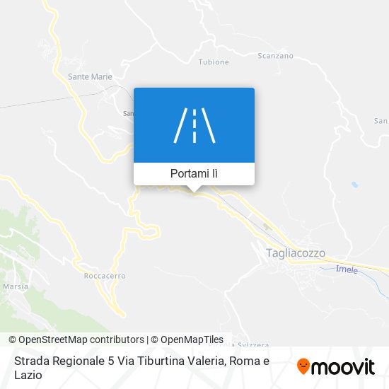 Mappa Strada Regionale 5 Via Tiburtina Valeria