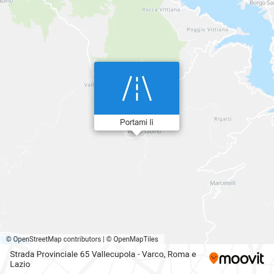 Mappa Strada Provinciale 65 Vallecupola - Varco