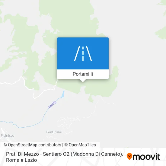 Mappa Prati Di Mezzo - Sentiero O2 (Madonna Di Canneto)