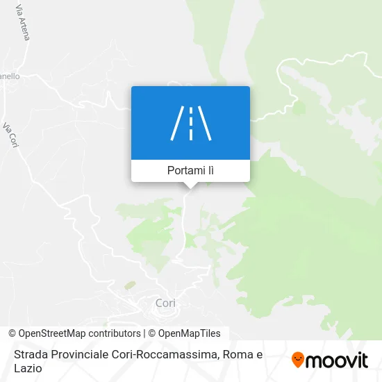 Mappa Strada Provinciale Cori-Roccamassima