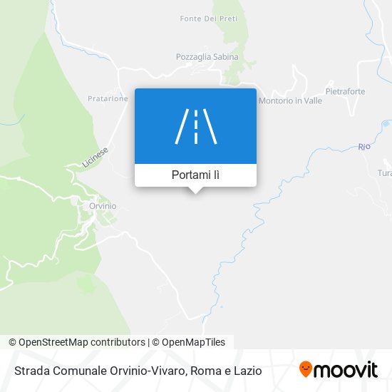 Mappa Strada Comunale Orvinio-Vivaro