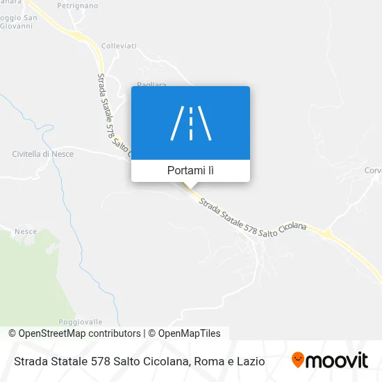 Mappa Strada Statale 578 Salto Cicolana