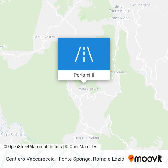 Mappa Sentiero Vaccareccia - Fonte Sponga