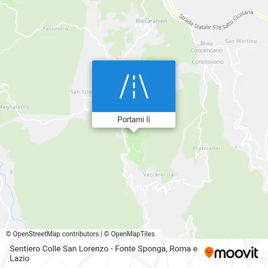 Mappa Sentiero Colle San Lorenzo - Fonte Sponga