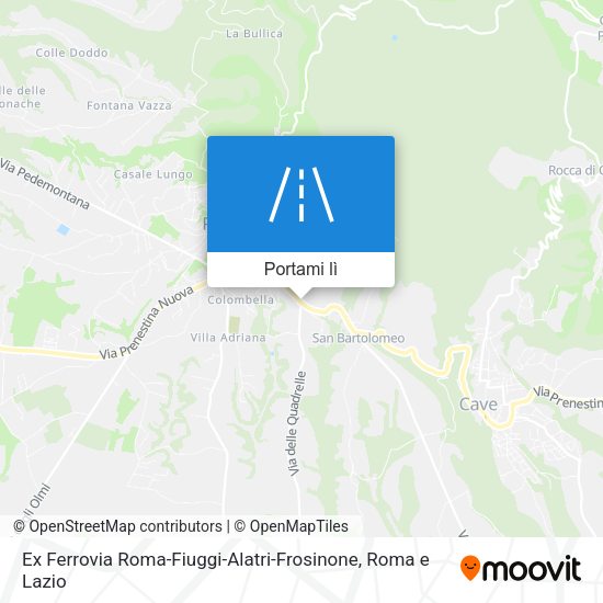 Mappa Ex Ferrovia Roma-Fiuggi-Alatri-Frosinone