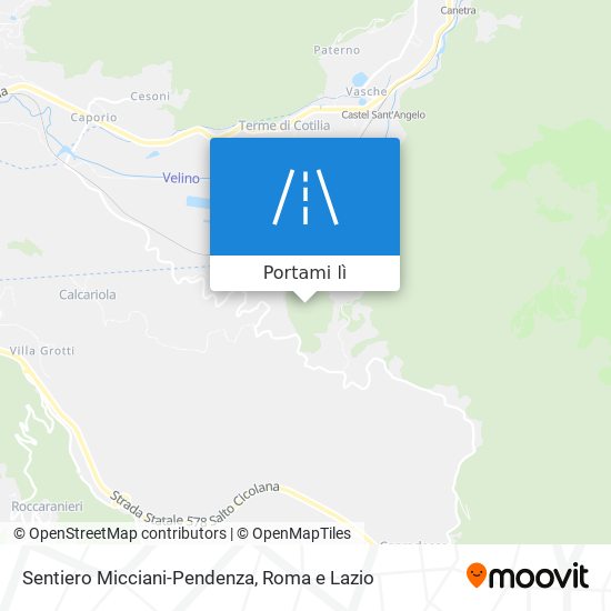 Mappa Sentiero Micciani-Pendenza