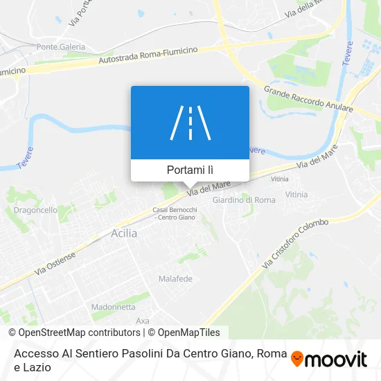 Mappa Accesso Al Sentiero Pasolini Da Centro Giano