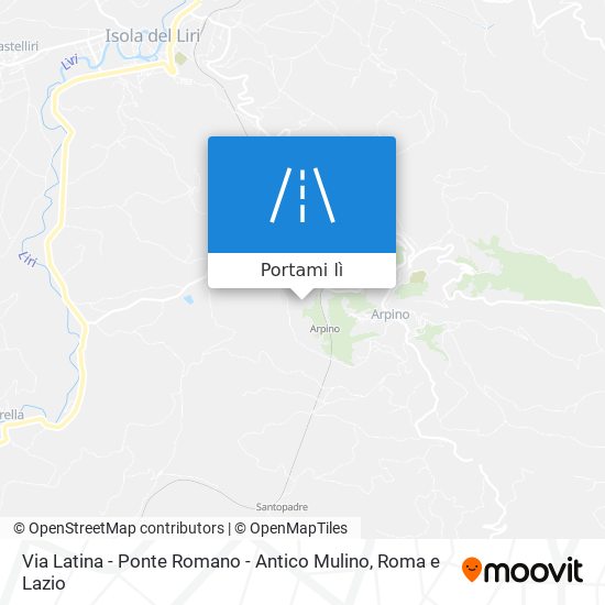 Mappa Via Latina - Ponte Romano - Antico Mulino