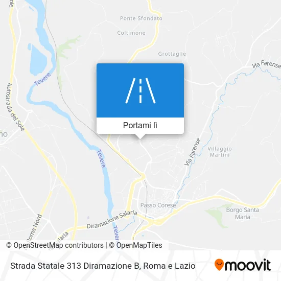 Mappa Strada Statale 313 Diramazione B