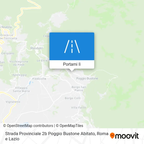 Mappa Strada Provinciale 2b Poggio Bustone Abitato