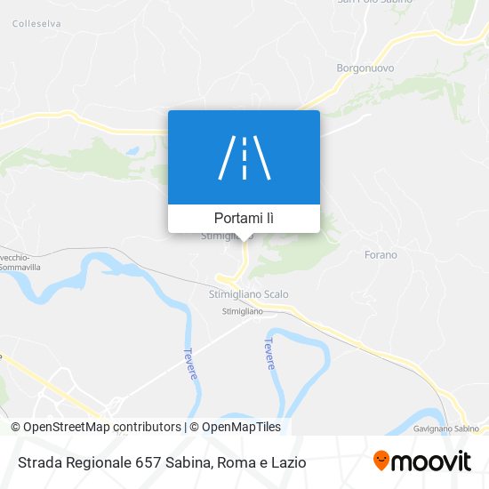 Mappa Strada Regionale 657 Sabina