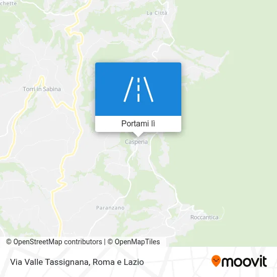 Mappa Via Valle Tassignana