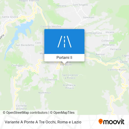 Mappa Variante A Ponte A Tre Occhi