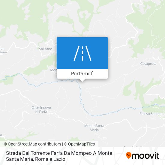 Mappa Strada Dal Torrente Farfa Da Mompeo A Monte Santa Maria