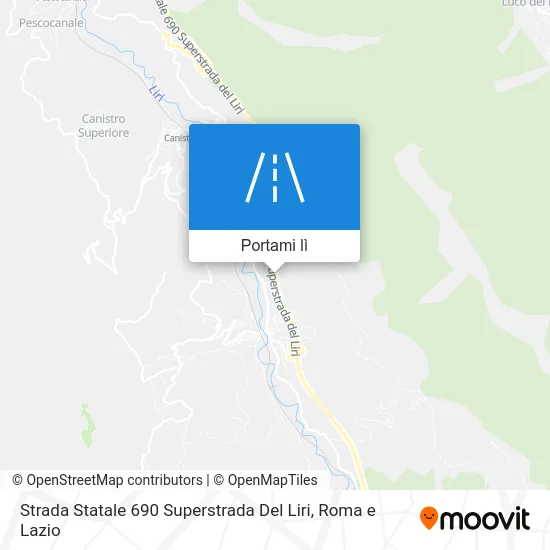 Mappa Strada Statale 690 Superstrada Del Liri