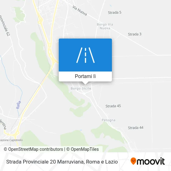 Mappa Strada Provinciale 20 Marruviana