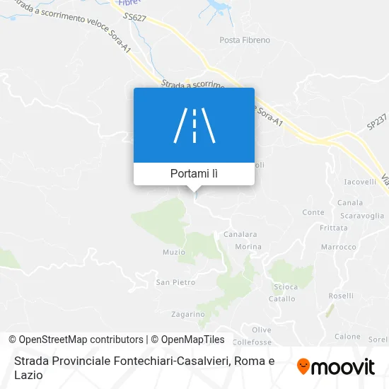 Mappa Strada Provinciale Fontechiari-Casalvieri