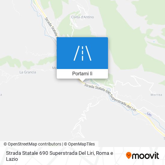 Mappa Strada Statale 690 Superstrada Del Liri