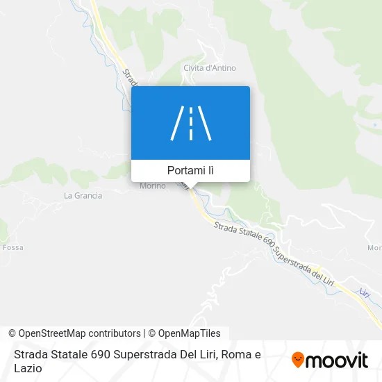 Mappa Strada Statale 690 Superstrada Del Liri