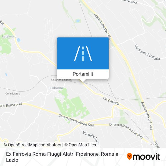 Mappa Ex Ferrovia Roma-Fiuggi-Alatri-Frosinone