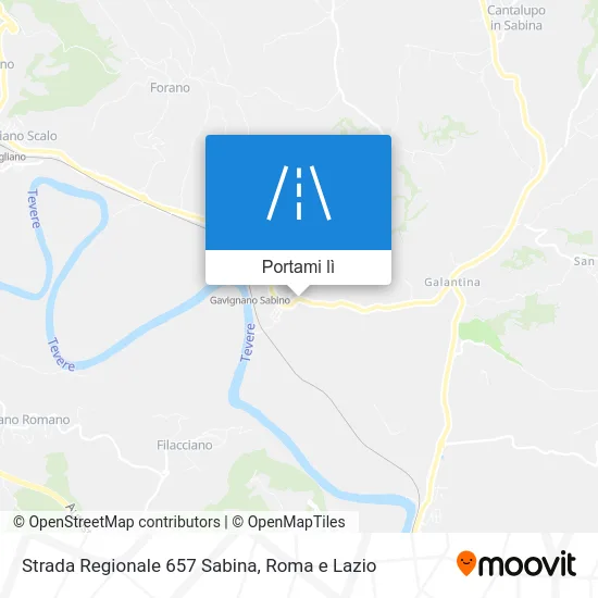 Mappa Strada Regionale 657 Sabina