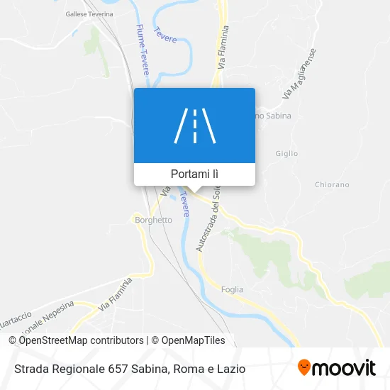 Mappa Strada Regionale 657 Sabina
