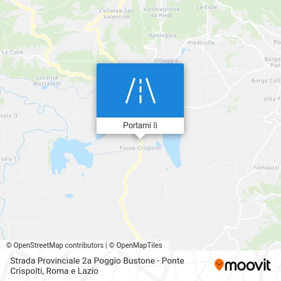 Mappa Strada Provinciale 2a Poggio Bustone - Ponte Crispolti
