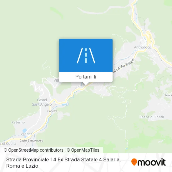Mappa Strada Provinciale 14 Ex Strada Statale 4 Salaria