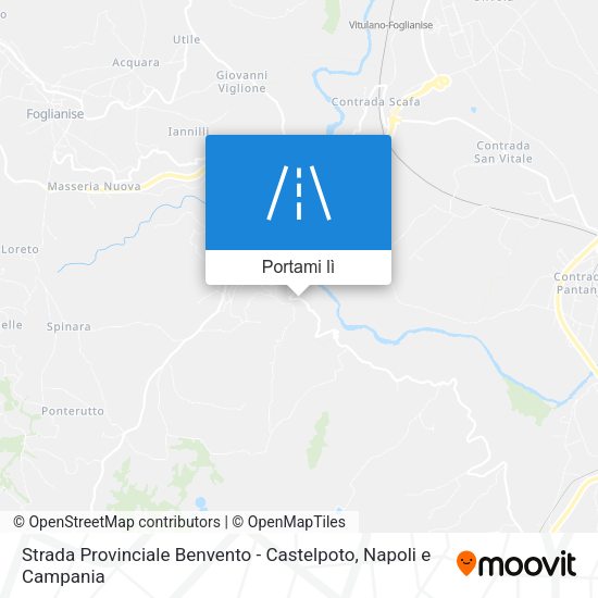 Mappa Strada Provinciale Benvento - Castelpoto