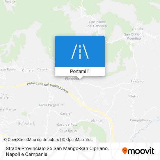 Mappa Strada Provinciale 26 San Mango-San Cipriano