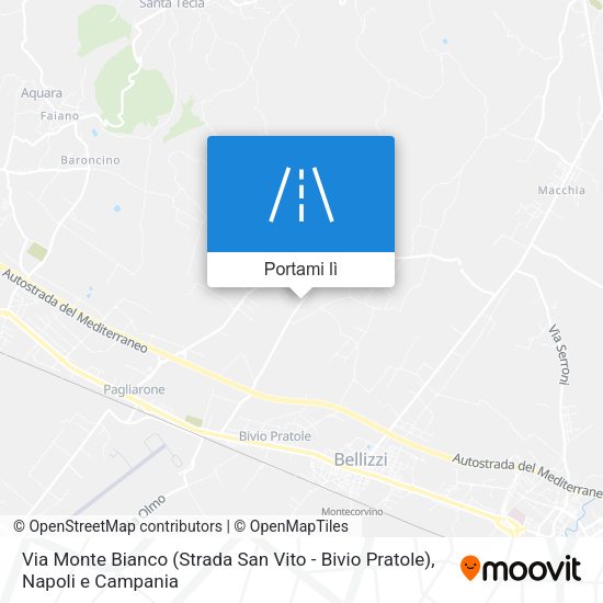 Mappa Via Monte Bianco (Strada San Vito - Bivio Pratole)