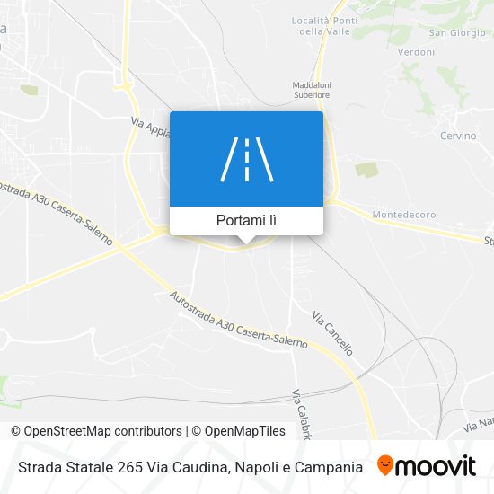 Mappa Strada Statale 265 Via Caudina