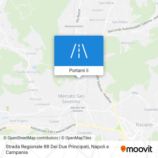 Mappa Strada Regionale 88 Dei Due Principati