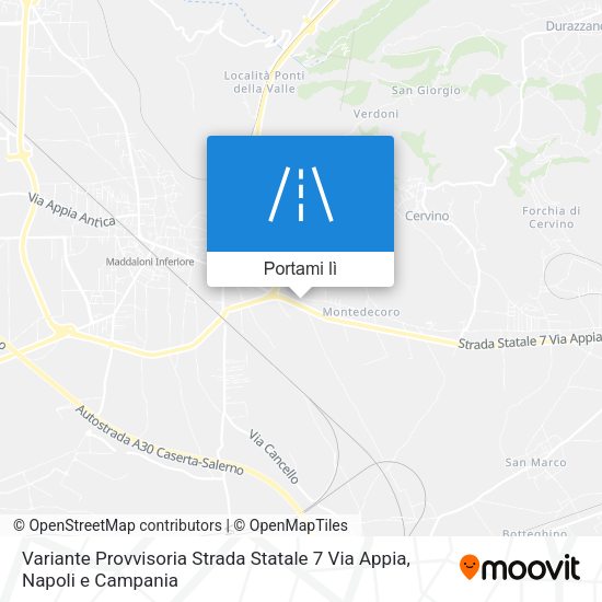 Mappa Variante Provvisoria Strada Statale 7 Via Appia