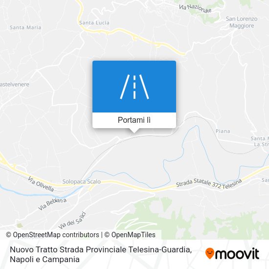 Mappa Nuovo Tratto Strada Provinciale Telesina-Guardia
